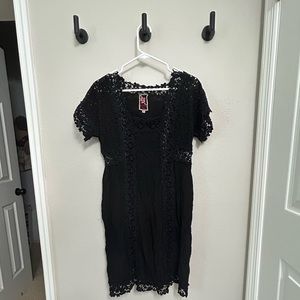 Black Embroidered/lace shift dress